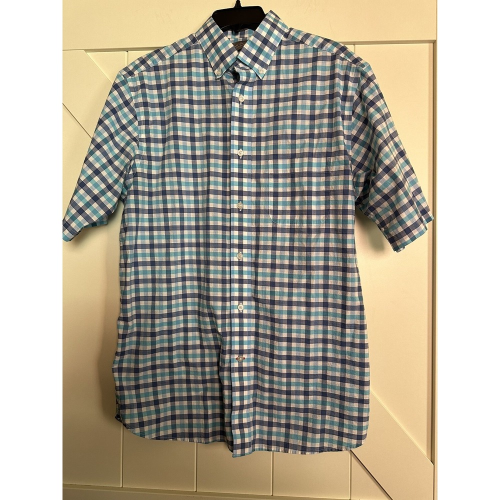 Daniel Cremieux SIGNATURE Blue/Purple Checked Short Sleeve Shirt Sz‎ M